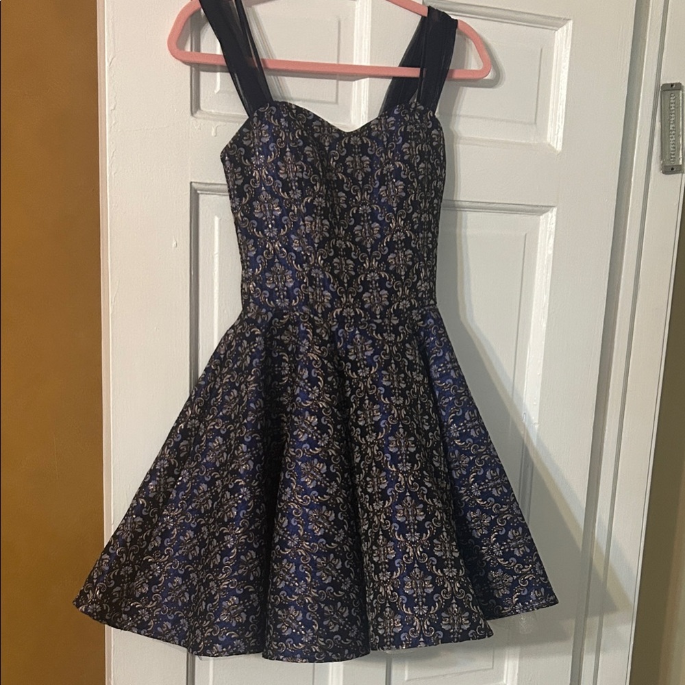 Un Deux Trois Navy and White Floral Dress
